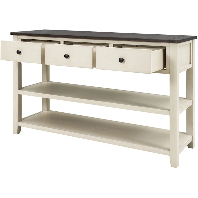 Mesa consola con 3 cajones y 2 estantes