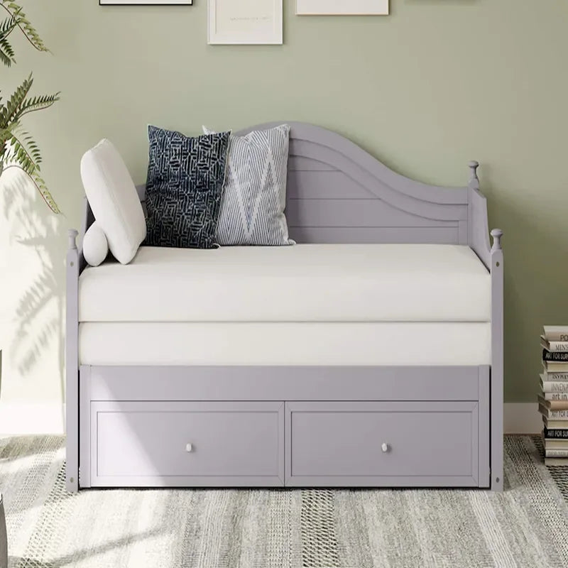 Sofá cama individual con nido elevable y cajones de almacenamiento