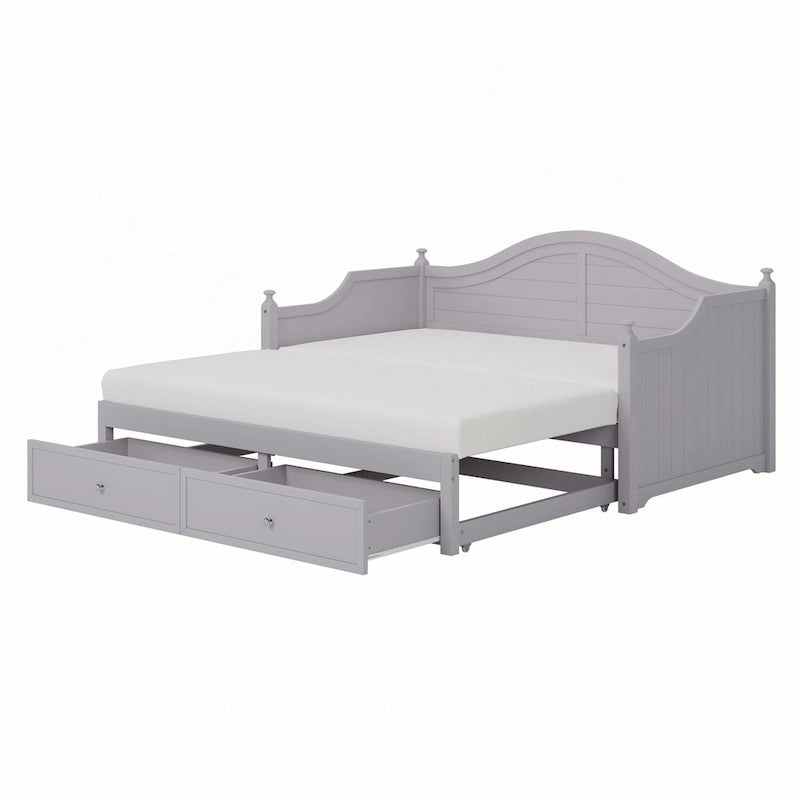 Sofá cama individual con nido elevable y cajones de almacenamiento