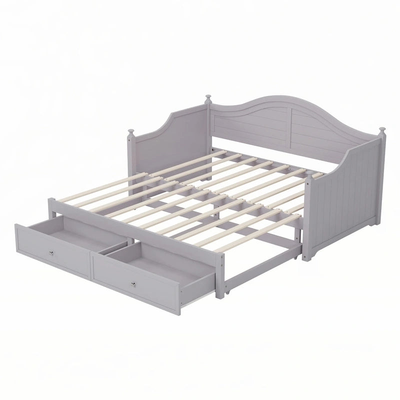 Sofá cama individual con nido elevable y cajones de almacenamiento