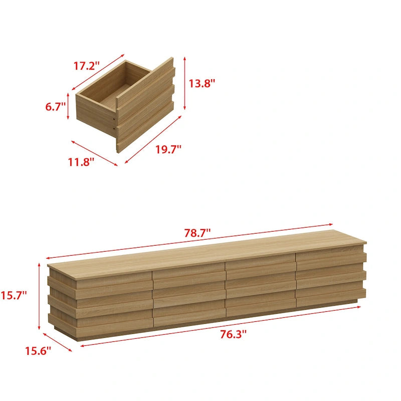 Mueble de TV de madera contemporáneo para centro de entretenimiento: diseño minimalista y almacenamiento funcional