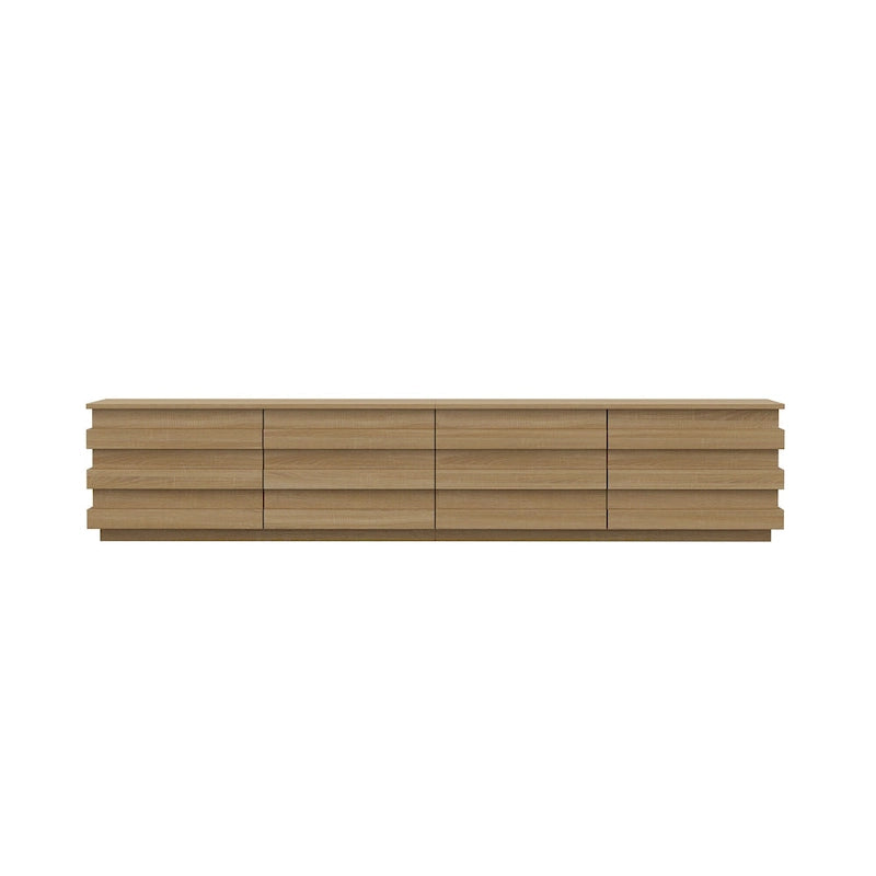 Mueble de TV de madera contemporáneo para centro de entretenimiento: diseño minimalista y almacenamiento funcional