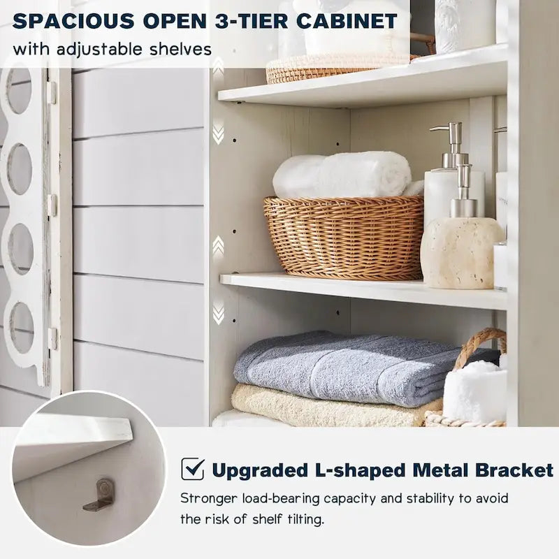 Armario de almacenamiento alto para baño de 72" con puertas corredizas y cajones