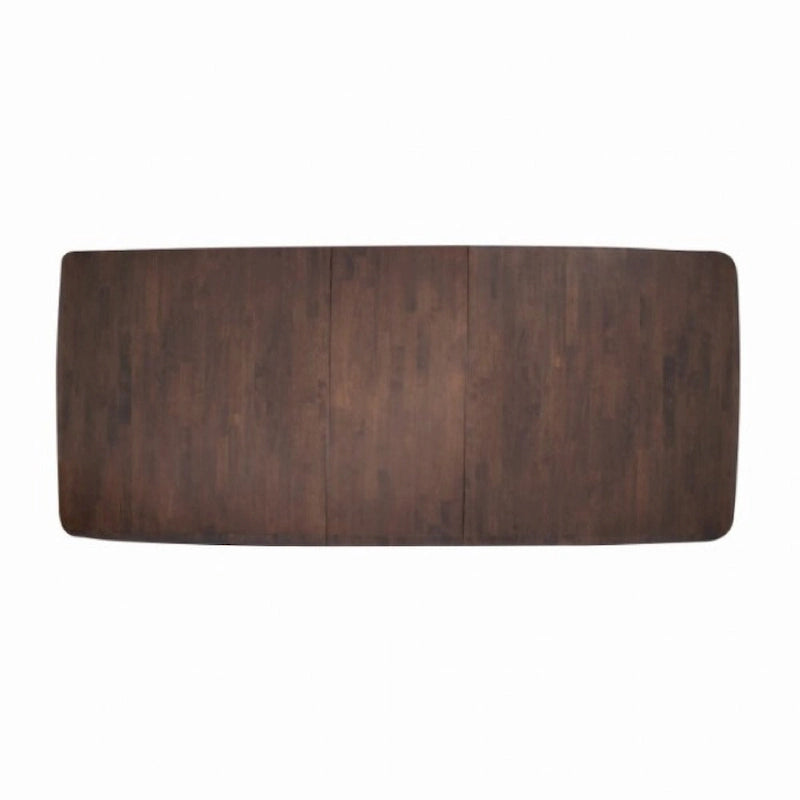 Mesa de comedor extensible con patas curvadas, nogal marrón