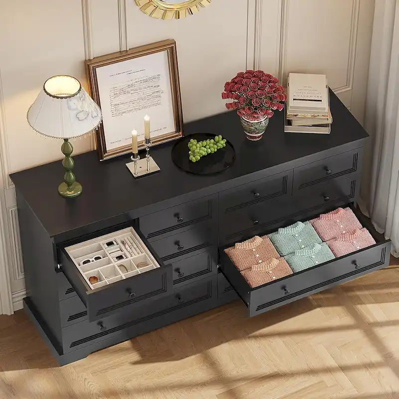 Cómoda de 10 cajones, 55 cajones grandes, cómodas y cajoneras de madera
