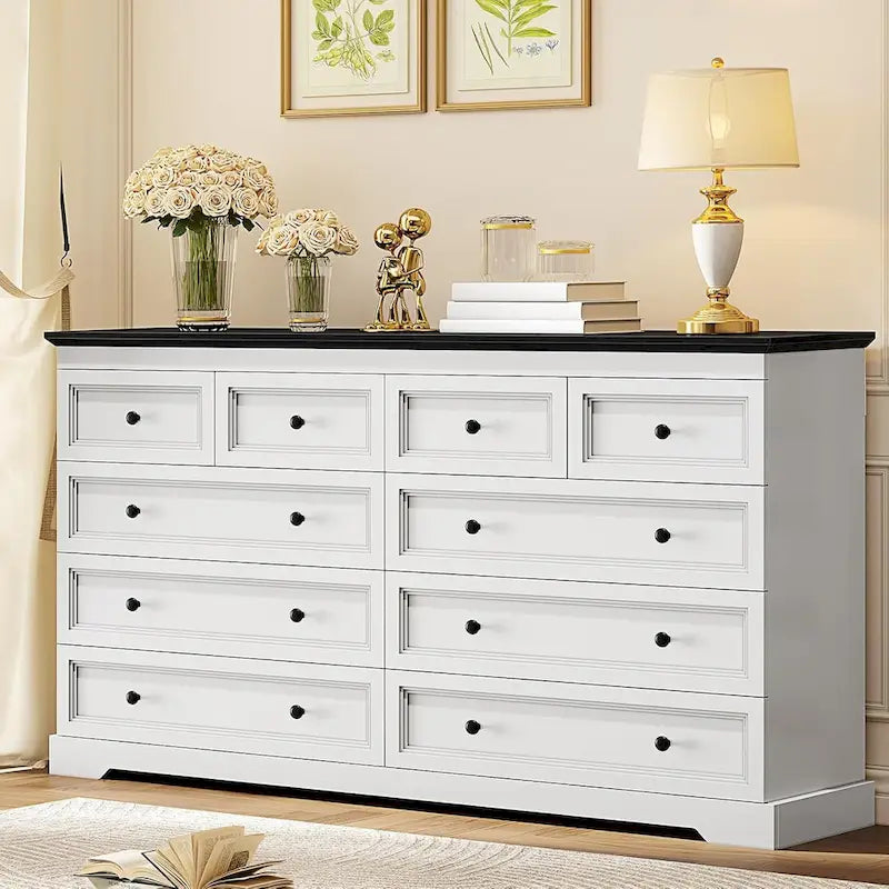 Cómoda de 10 cajones, 55 cajones grandes, cómodas y cajoneras de madera
