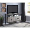 Mueble de TV industrial roble 52 con estante y patas metálicas