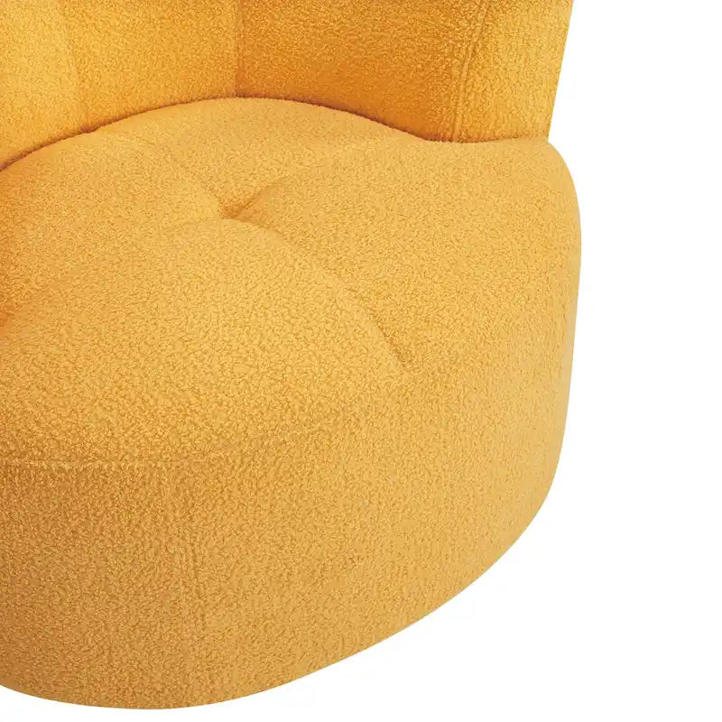 Sillón giratorio de poliéster con rotación de 360°, reposacabezas ajustable y tapicería de vellón bereber - Capacidad de 145 kg