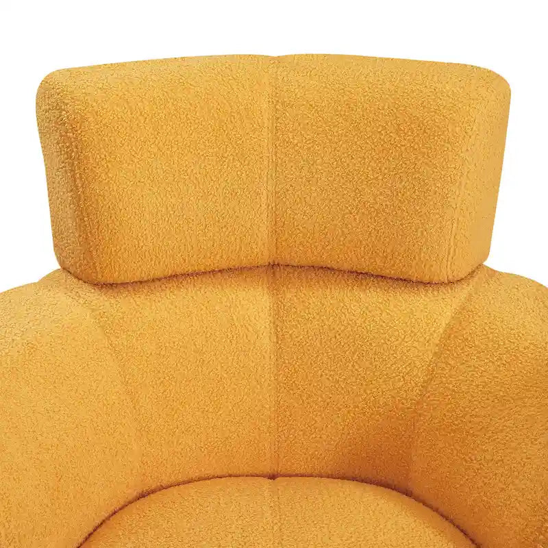 Sillón giratorio de poliéster con rotación de 360°, reposacabezas ajustable y tapicería de vellón bereber - Capacidad de 145 kg