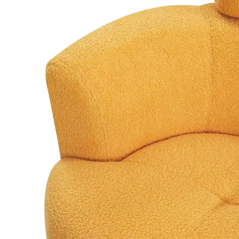 Sillón giratorio de poliéster con rotación de 360°, reposacabezas ajustable y tapicería de vellón bereber - Capacidad de 145 kg