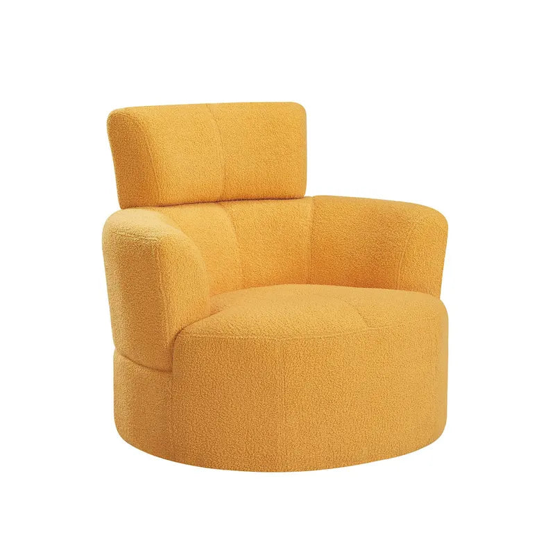 Sillón giratorio de poliéster con rotación de 360°, reposacabezas ajustable y tapicería de vellón bereber - Capacidad de 145 kg