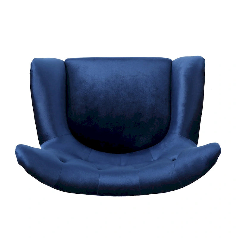 Sillón de terciopelo con respaldo alto y capitoné