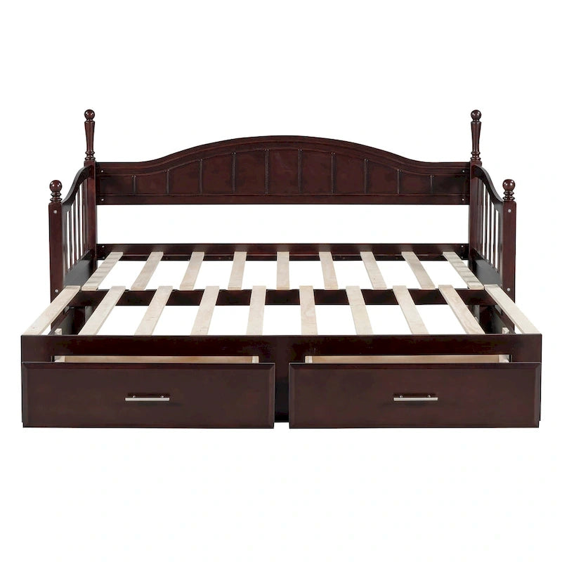 Sofá Cama Doble de Madera con 2 Cajones y Nido