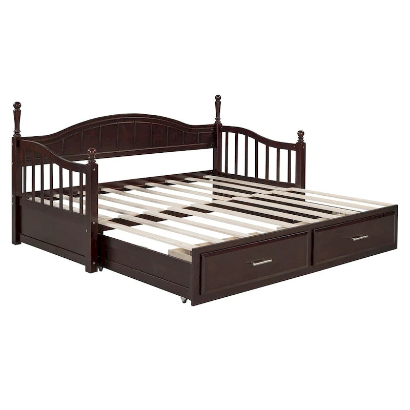 Sofá Cama Doble de Madera con 2 Cajones y Nido