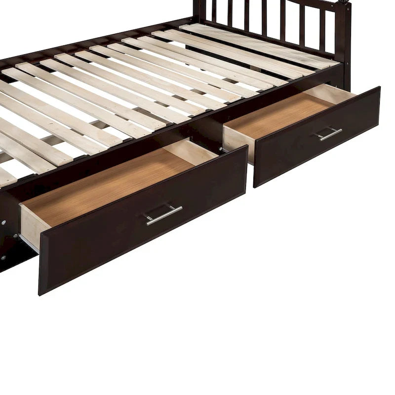 Sofá Cama Doble de Madera con 2 Cajones y Nido