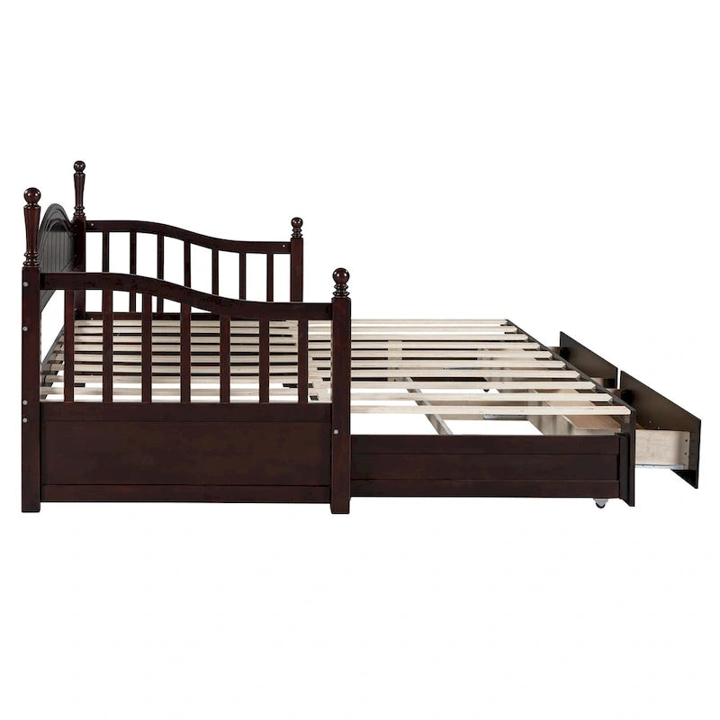 Sofá Cama Doble de Madera con 2 Cajones y Nido