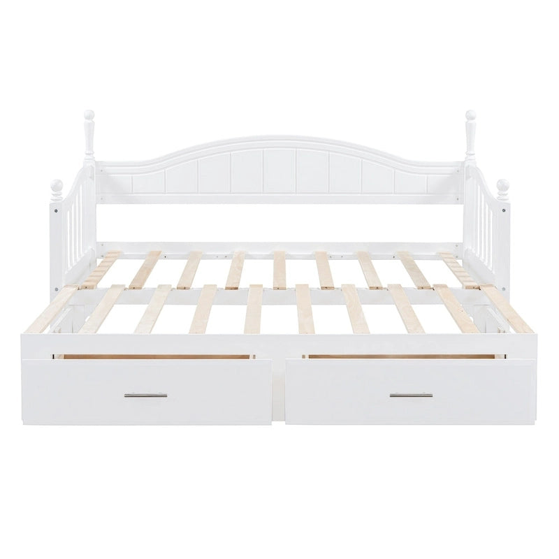 Sofá Cama Doble de Madera con 2 Cajones y Nido