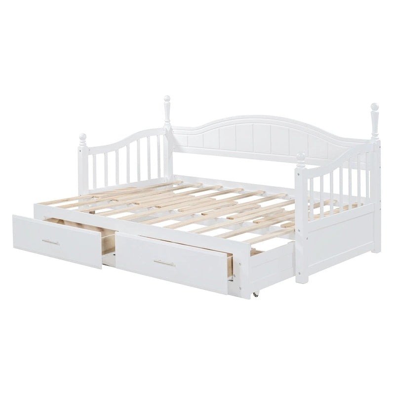Sofá Cama Doble de Madera con 2 Cajones y Nido