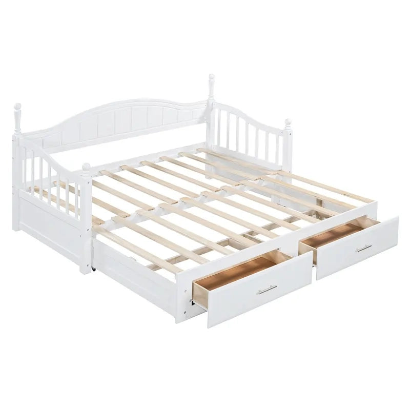 Sofá Cama Doble de Madera con 2 Cajones y Nido