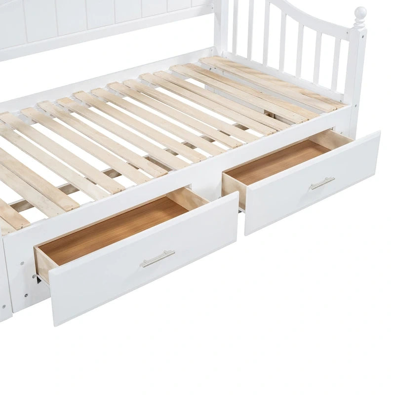 Sofá Cama Doble de Madera con 2 Cajones y Nido
