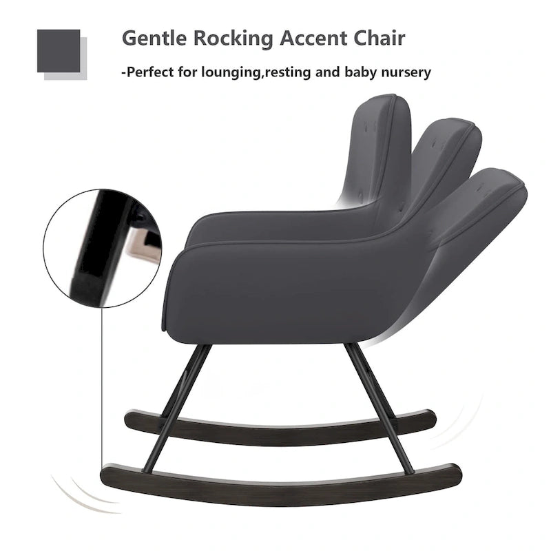 Sillón decorativo, sillas tapizadas con botones y patas de madera para sala de estar, sillón cómodo de terciopelo esmerilado