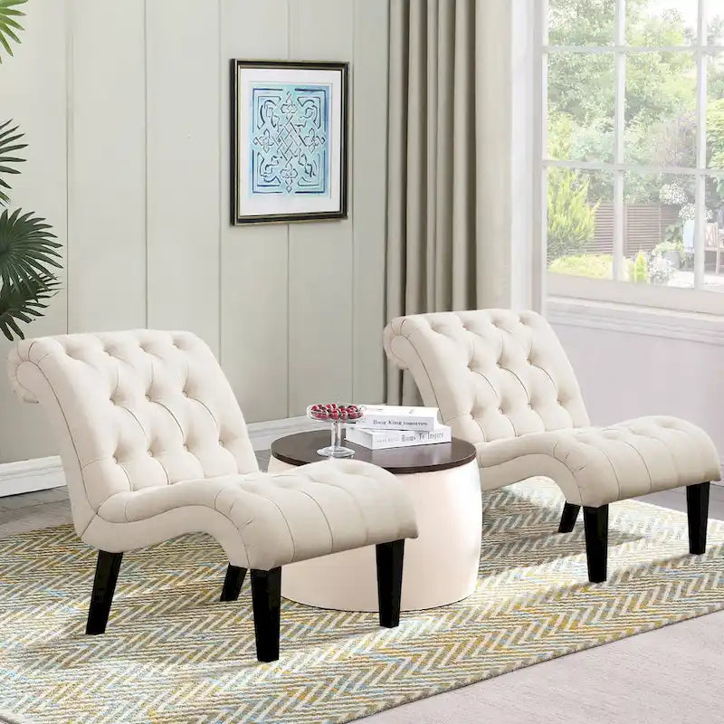 Sillón decorativo, sillas tapizadas con botones y patas de madera para sala de estar, sillón cómodo de terciopelo esmerilado