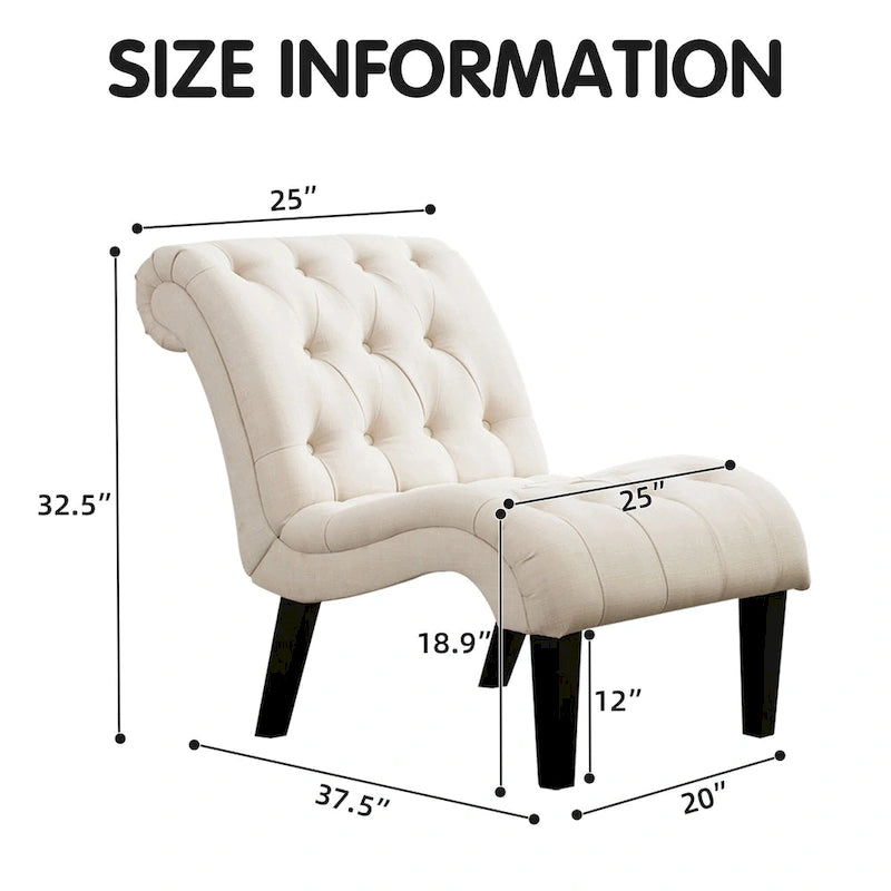 Sillón decorativo, sillas tapizadas con botones y patas de madera para sala de estar, sillón cómodo de terciopelo esmerilado