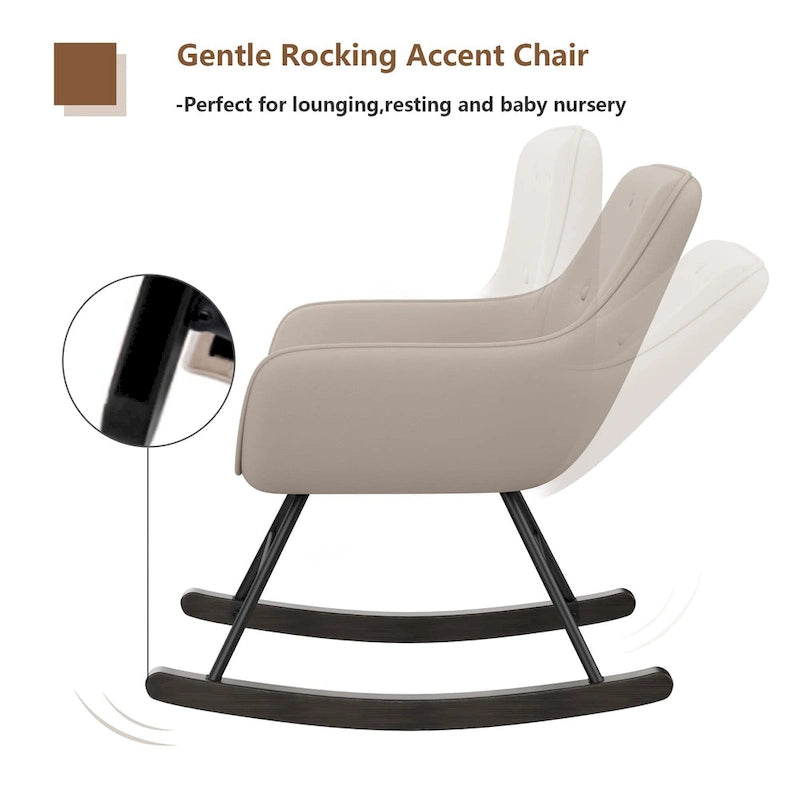 Sillón decorativo, sillas tapizadas con botones y patas de madera para sala de estar, sillón cómodo de terciopelo esmerilado