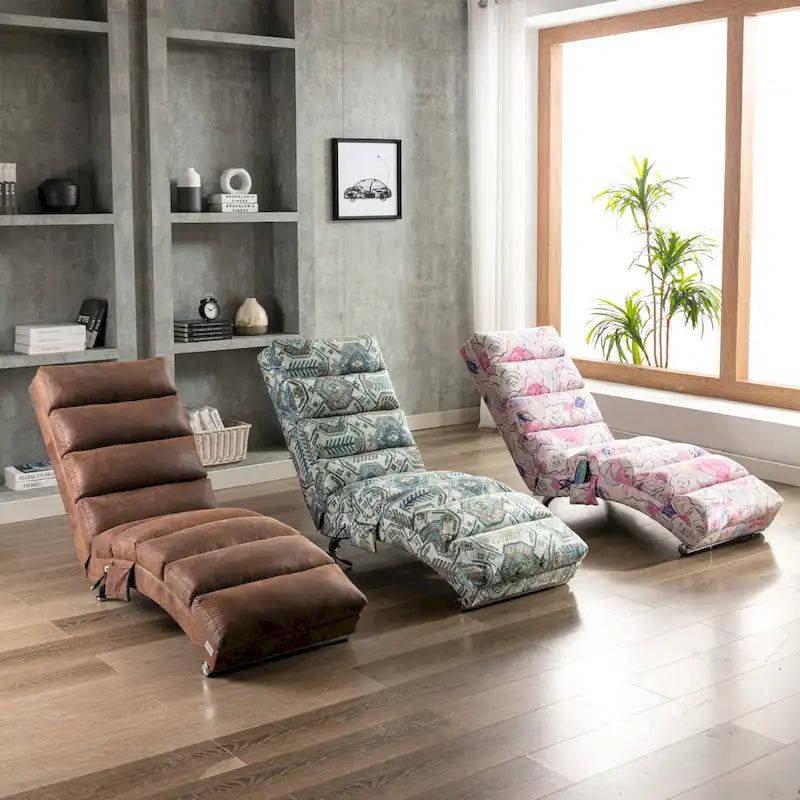 Sillón Chaise Lounge de Lino para Interiores, Tumbona Larga Moderna para Oficina o Sala de Estar