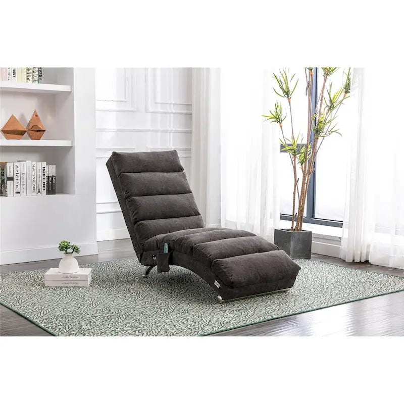 Sillón Chaise Lounge de Lino para Interiores, Tumbona Larga Moderna para Oficina o Sala de Estar