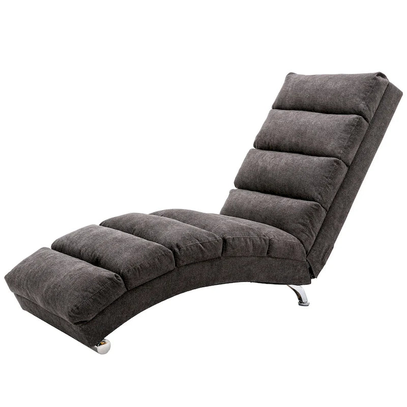 Sillón Chaise Lounge de Lino para Interiores, Tumbona Larga Moderna para Oficina o Sala de Estar