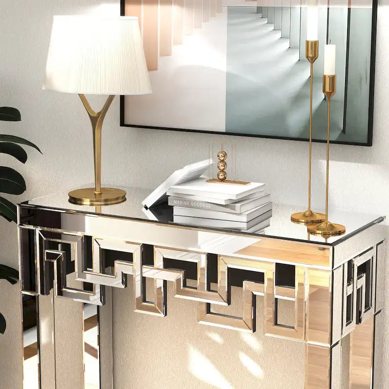 Mesa Consola Veneciana Espejada Griega Moderna