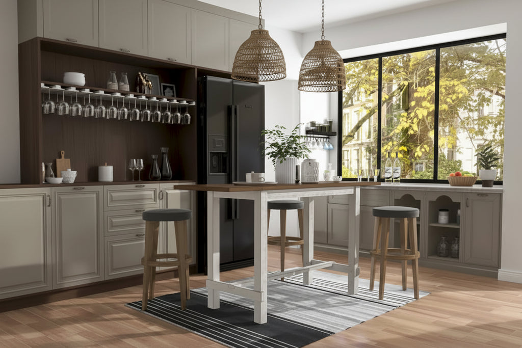 Tarala Oak 71-inch Counter Height Table with Drop Leaf by Furniture of America