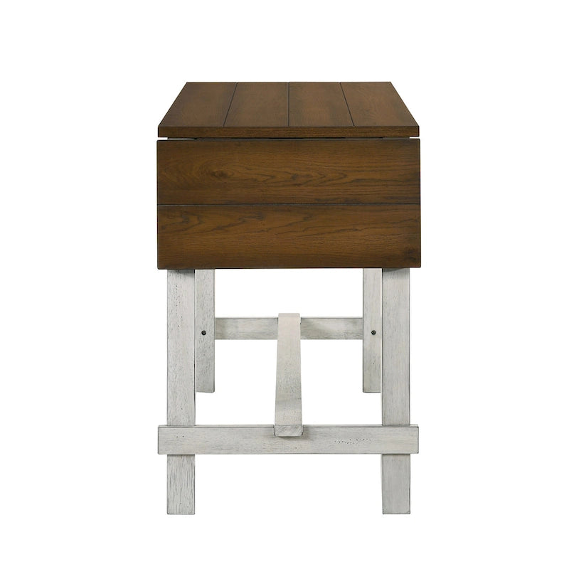 Mesa de altura de mostrador con hoja abatible de 71 pulgadas Tarala Oak