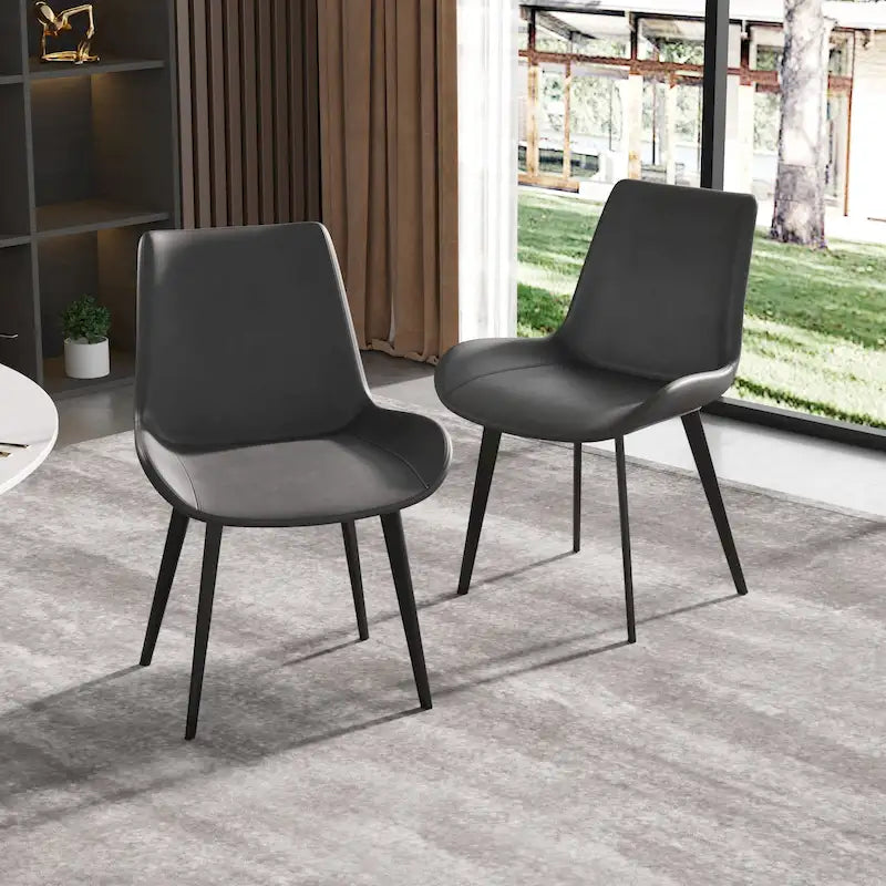 Sillas de comedor tapizadas con patas de metal, juego de 2 o 4
