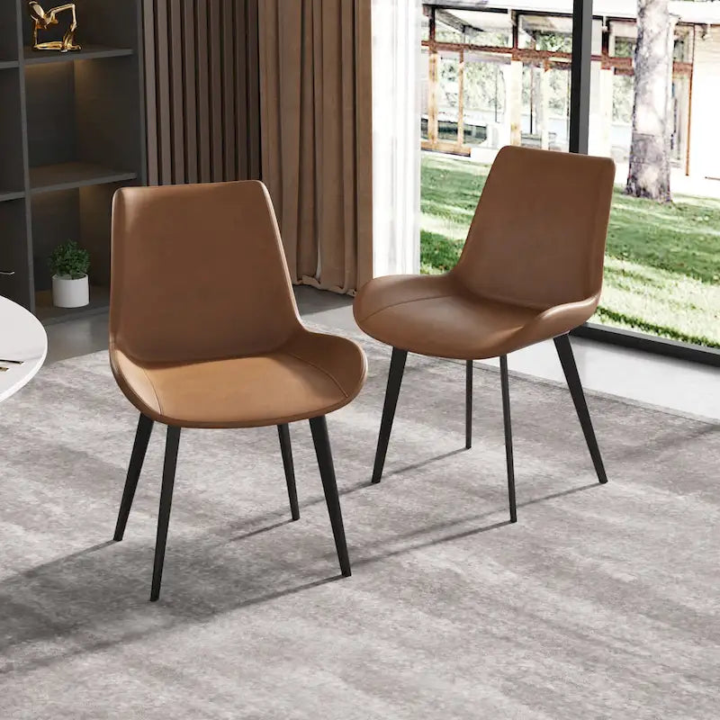 Sillas de comedor tapizadas con patas de metal, juego de 2 o 4