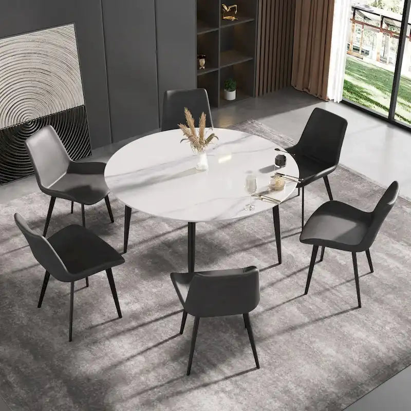 Sillas de comedor tapizadas con patas de metal, juego de 2 o 4