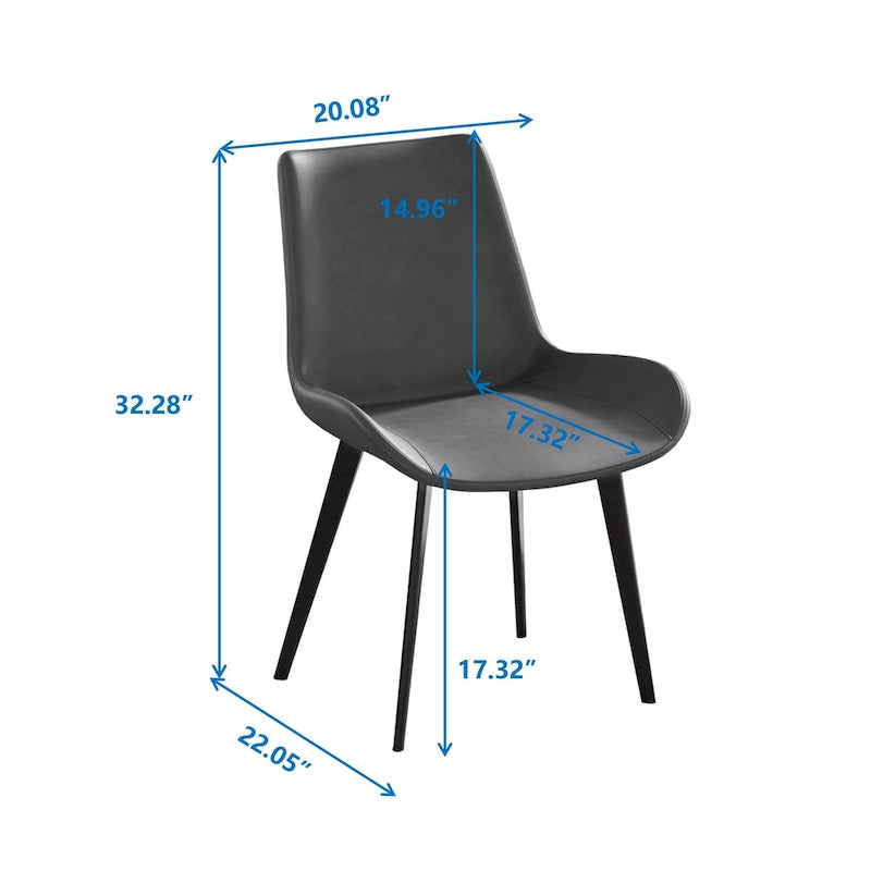 Sillas de comedor tapizadas con patas de metal, juego de 2 o 4