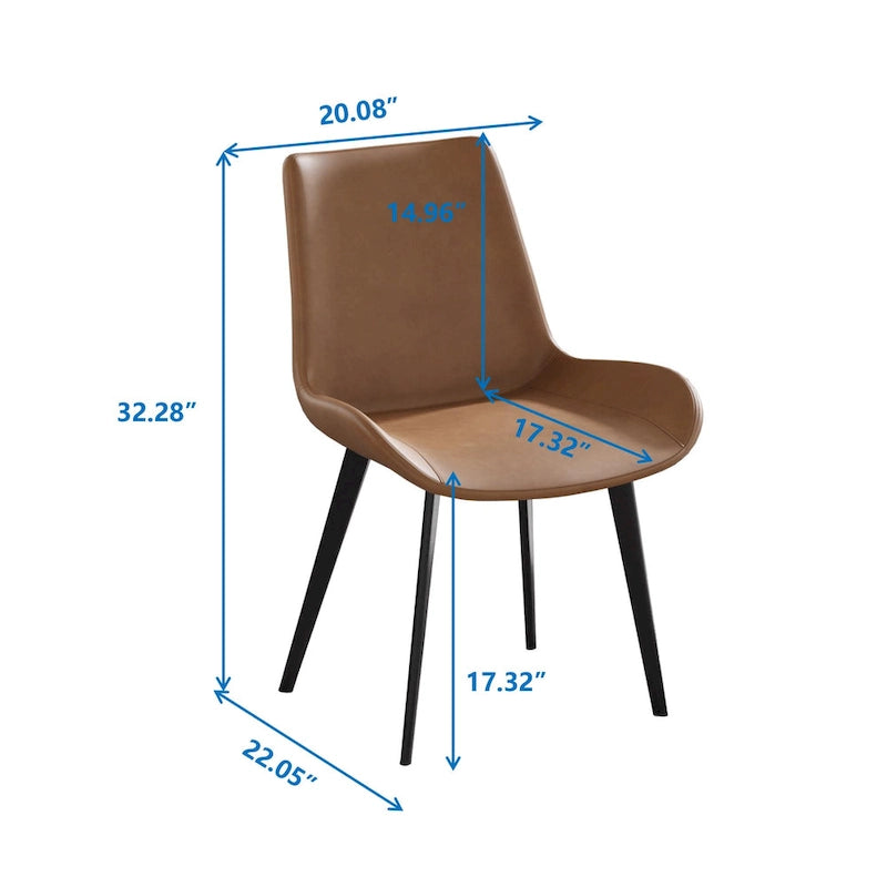 Sillas de comedor tapizadas con patas de metal, juego de 2 o 4