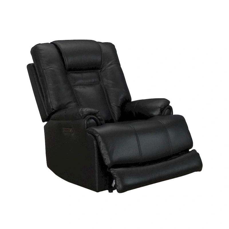 Sillón Reclinable Eléctrico de Gravedad Cero de Cuero Genuino con Reposacabezas Ajustable y Carga USB