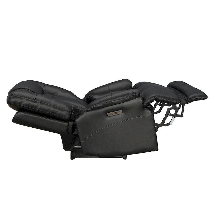 Sillón Reclinable Eléctrico de Gravedad Cero de Cuero Genuino con Reposacabezas Ajustable y Carga USB