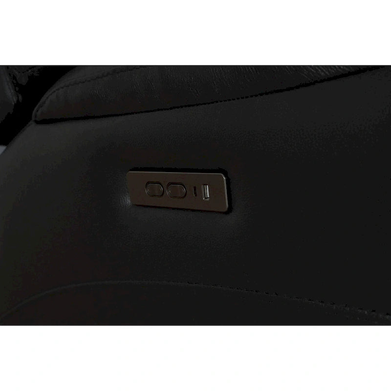 Sillón Reclinable Eléctrico de Gravedad Cero de Cuero Genuino con Reposacabezas Ajustable y Carga USB