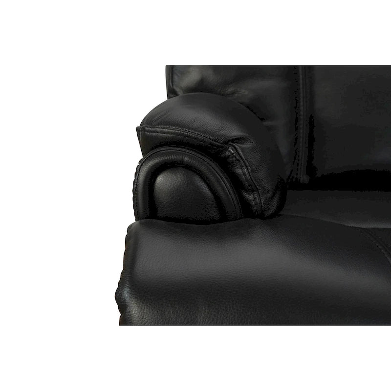 Sillón Reclinable Eléctrico de Gravedad Cero de Cuero Genuino con Reposacabezas Ajustable y Carga USB