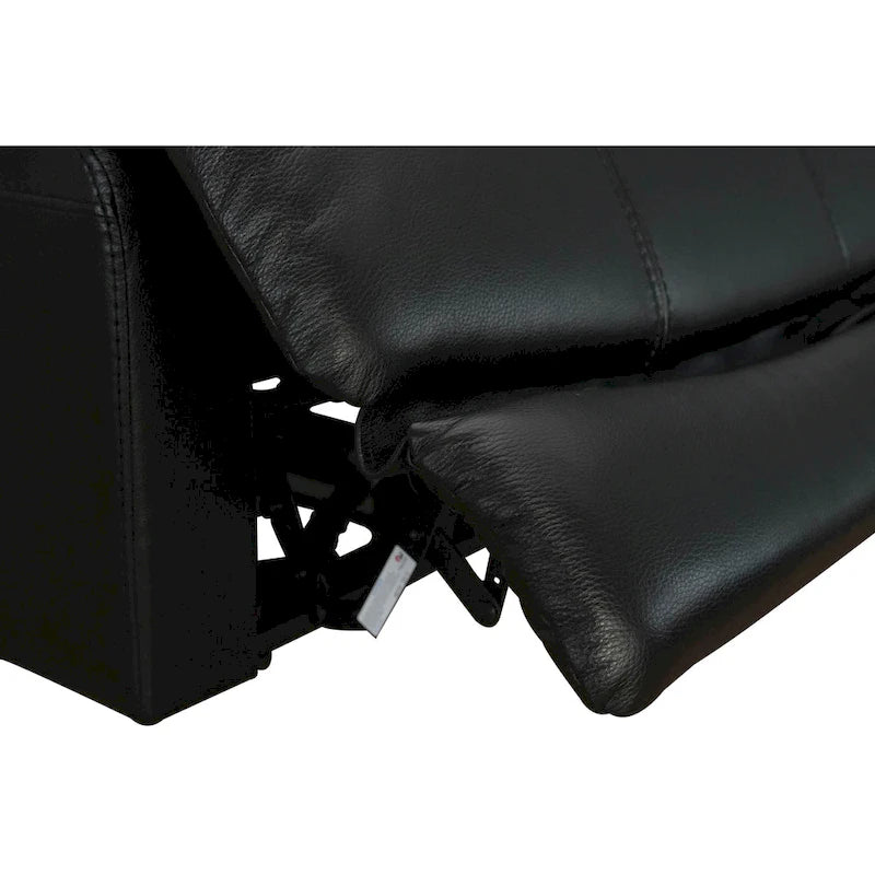 Sillón Reclinable Eléctrico de Gravedad Cero de Cuero Genuino con Reposacabezas Ajustable y Carga USB