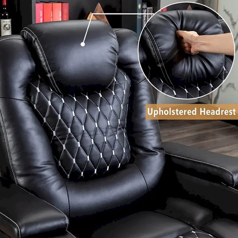 Sofá reclinable individual mullido eléctrico para cine en casa con almacenamiento oculto en el brazo