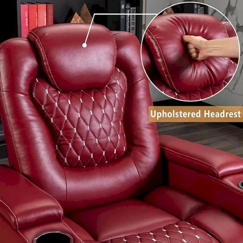 Sofá reclinable individual mullido eléctrico para cine en casa con almacenamiento oculto en el brazo