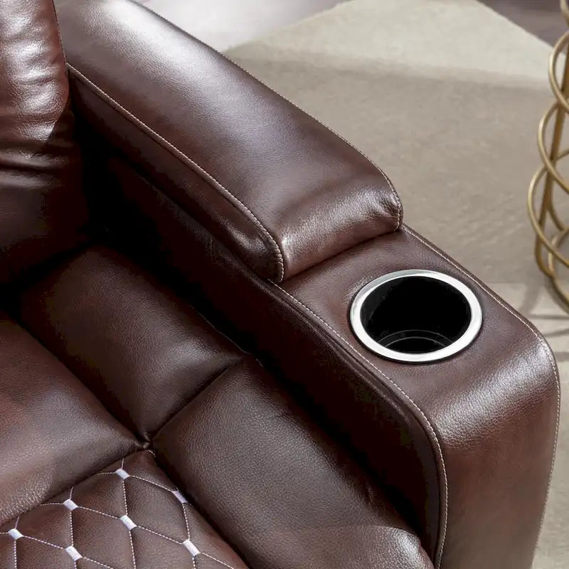 Sofá reclinable individual mullido eléctrico para cine en casa con almacenamiento oculto en el brazo