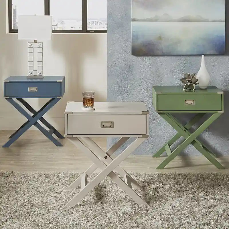 Kenton II X Base Wood Accent Campaign Table iNSPIRE Q Modern