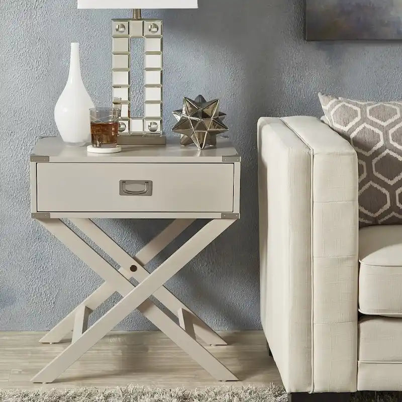 Mesa auxiliar de madera X-Base con cajón