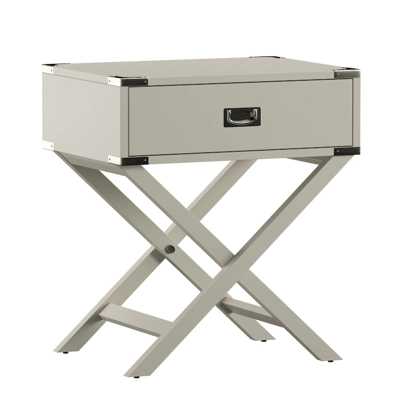 Mesa auxiliar de madera X-Base con cajón